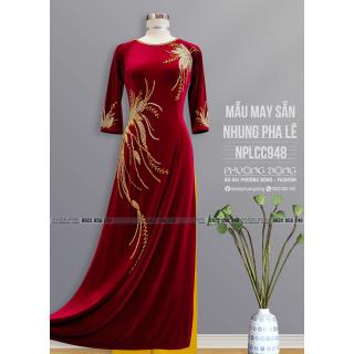 Áo Dài Bà Sui Nhung Đính Đá Pha Lê Cao Cấp NPLCC948